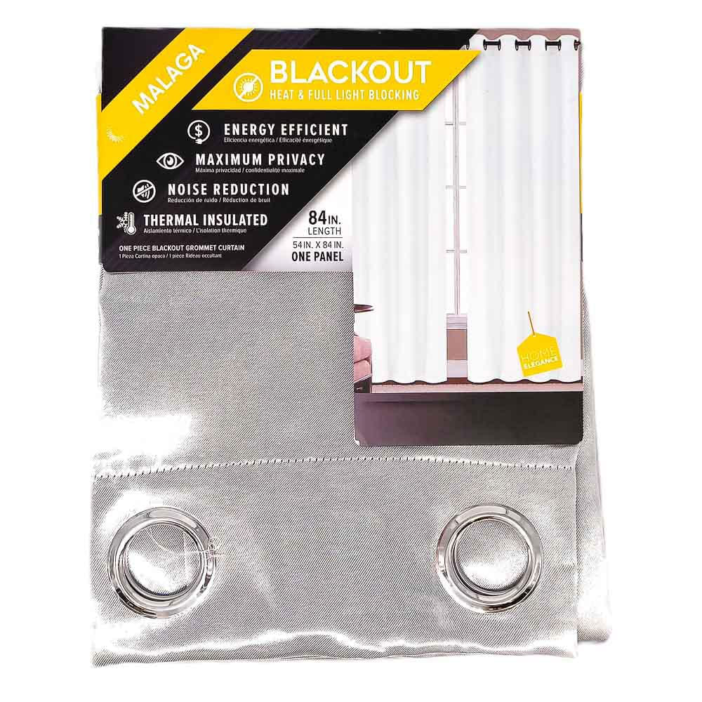 Cortina Malaga Home Elegance Con Aros 54'' x 84'' - Gris Claro