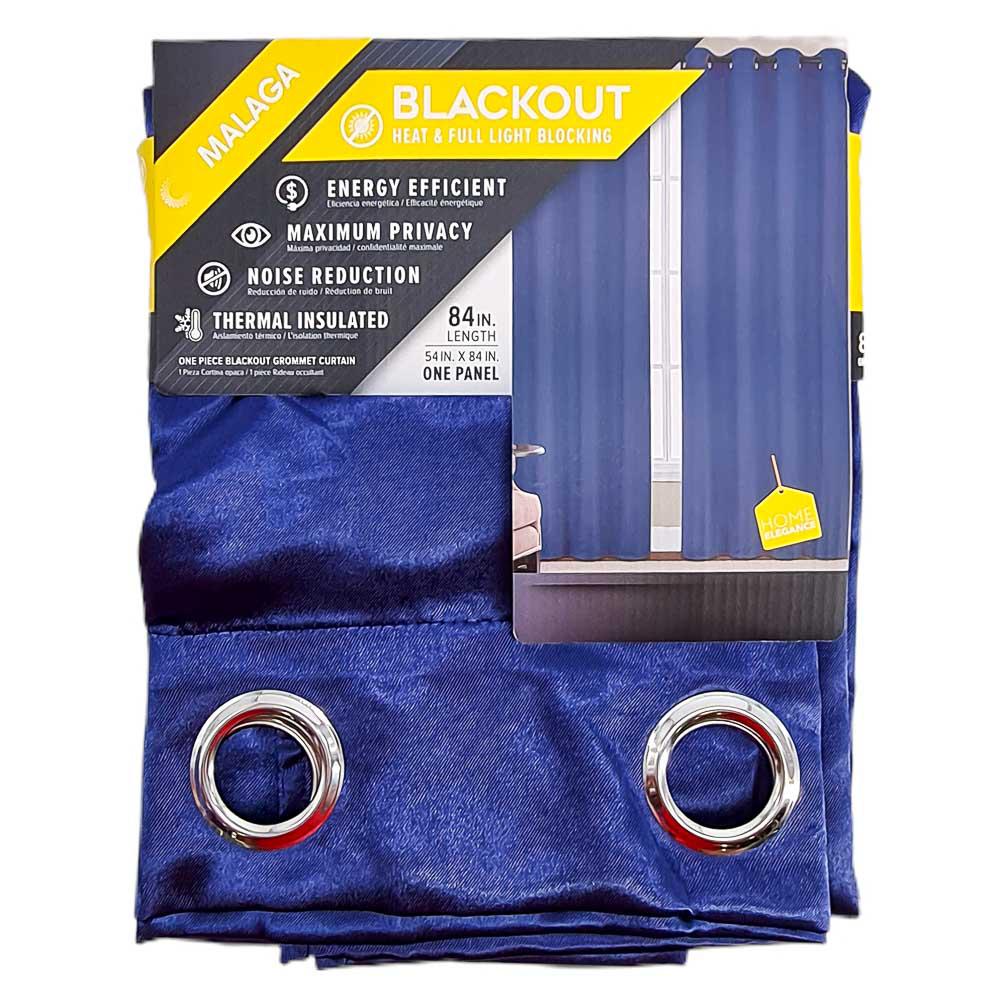 Cortina Malaga Home Elegance Con Aros 54'' x 84'' - Azul Marino