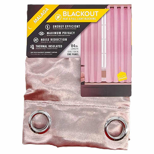 Cortina Malaga Home Elegance Con Aros 54'' x 84'' - Rose Gold