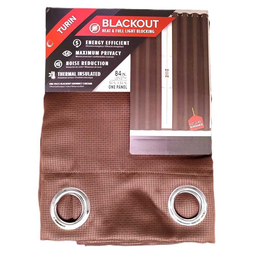 Cortina Turin Con Aros Blackout Home Elegance 54'' x 84'' - Chocolate