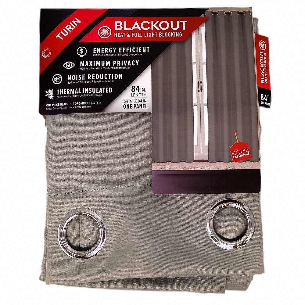 Cortina Turin Con Aros Blackout Home Elegance 54'' x 84'' - Plateado