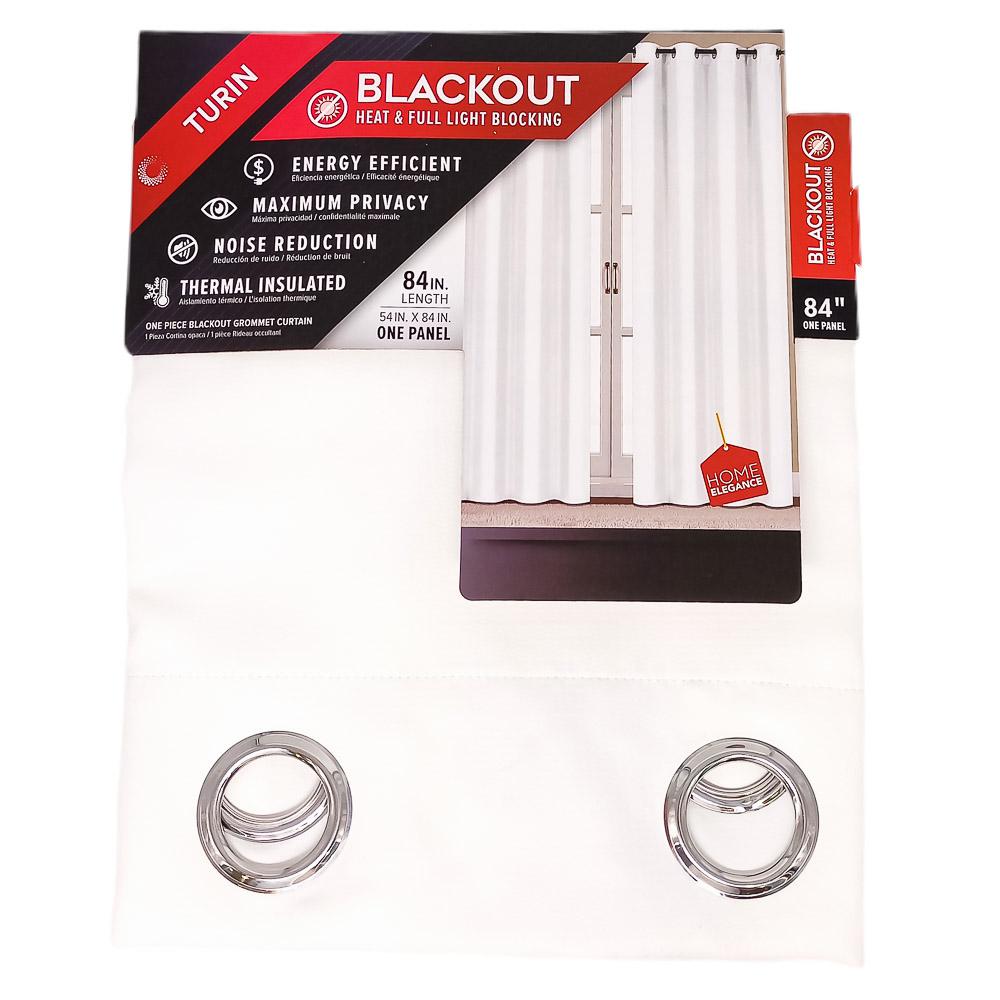 Cortina Turin Con Aros Blackout Home Elegance 54'' x 84'' - Blanco