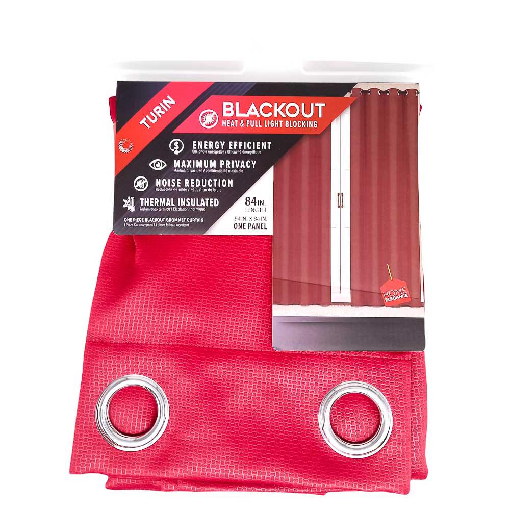 Cortina Turin Con Aros Blackout Home Elegance 54'' x 84'' - Rojo Oscuro