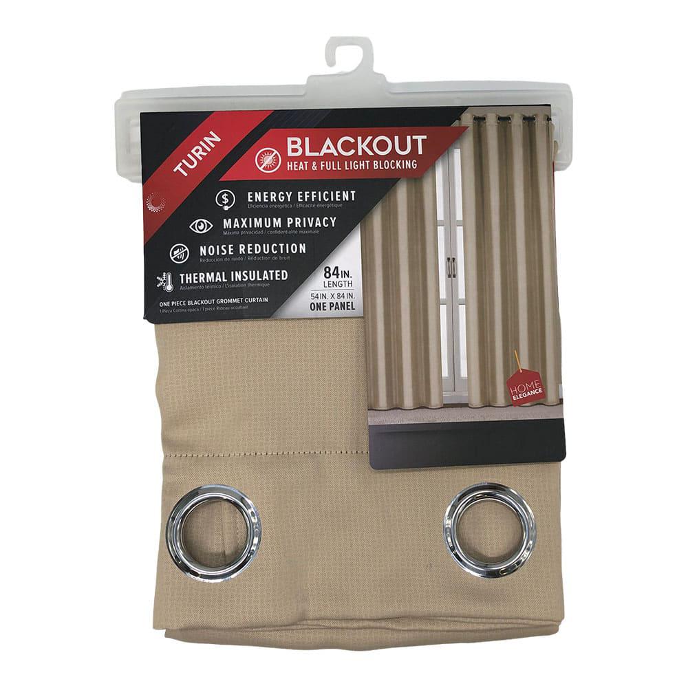 Cortina Turin Con Aros Blackout Home Elegance 54'' x 84'' - Beige Oscuro