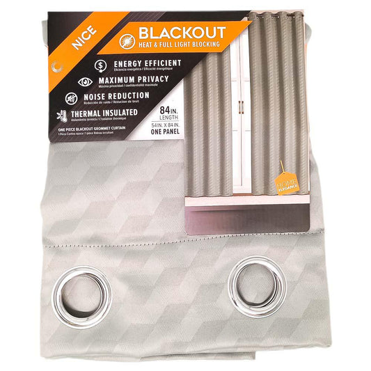 Cortina Nice Home Elegance Con Aros 54'' x 84'' - Gris Claro