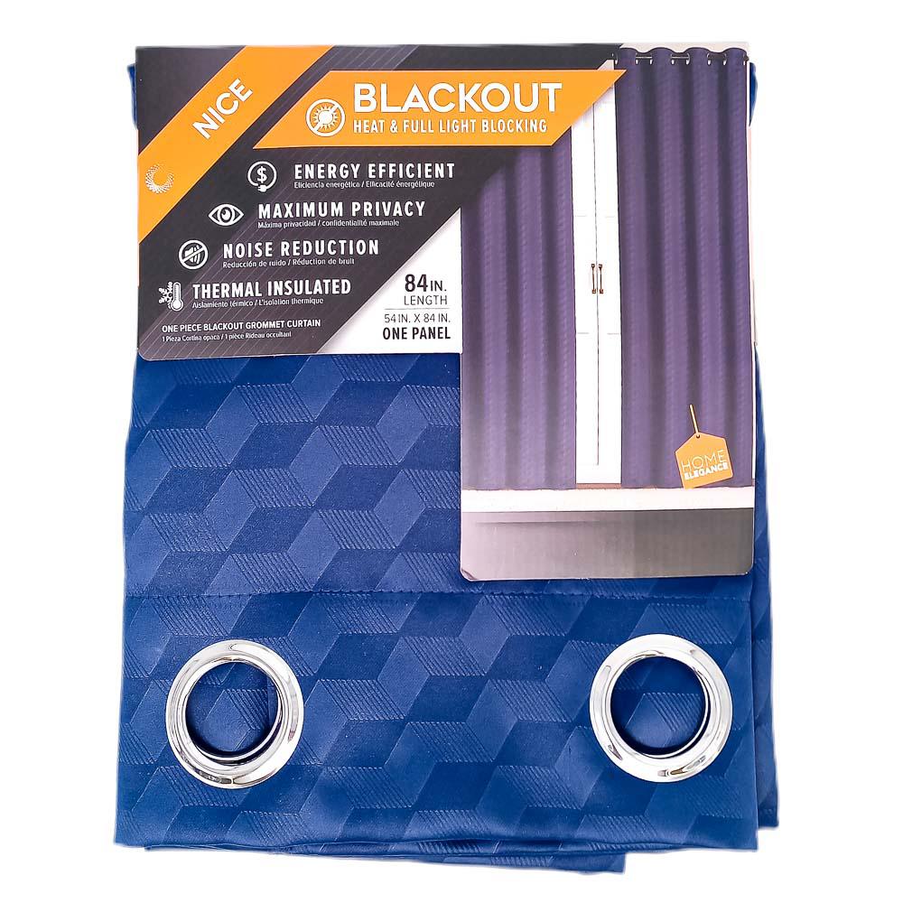 Cortina Nice Home Elegance Con Aros 54'' x 84'' - Azul Marino