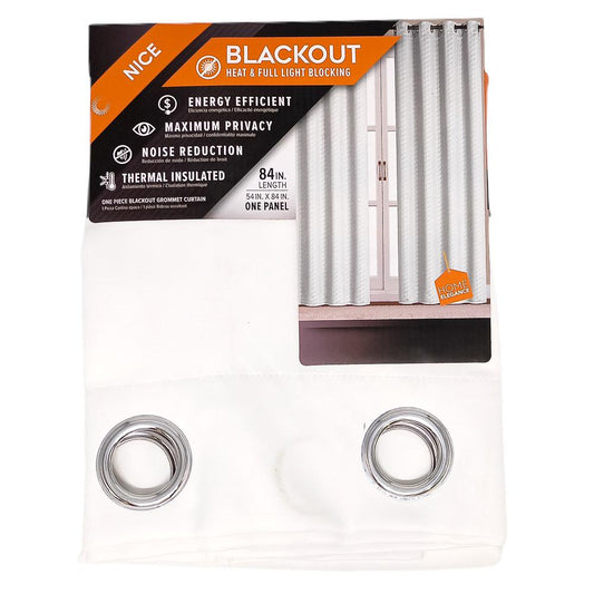 Cortina Nice Home Elegance Con Aros 54'' x 84'' - Blanco