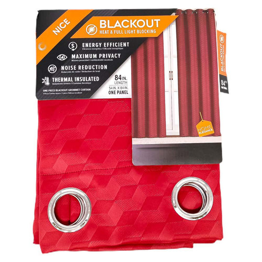 Cortina Nice Home Elegance Con Aros 54'' x 84'' - Rojo Oscuro