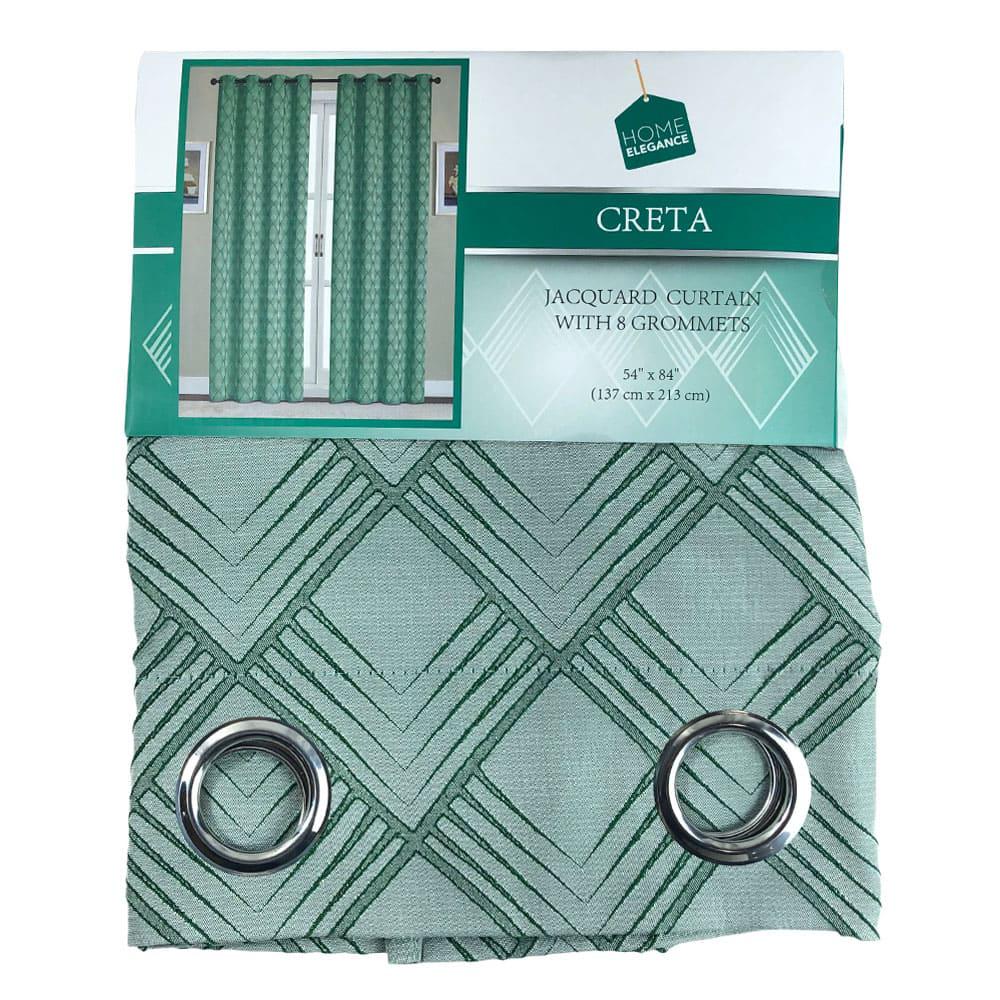 Cortina Home Elegance Creta Con Aros 54'' x 84'' - Verde Oscuro