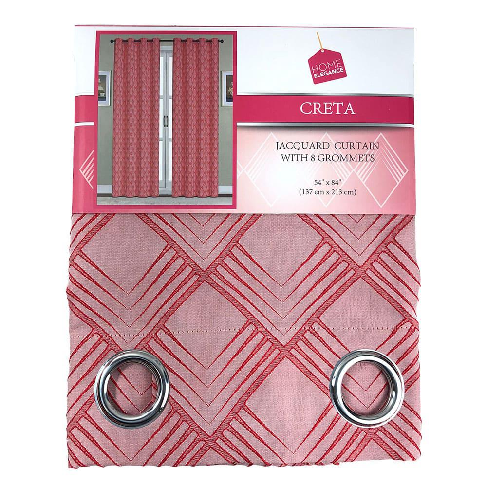 Cortina Home Elegance Creta Con Aros 54'' x 84'' - Rojo