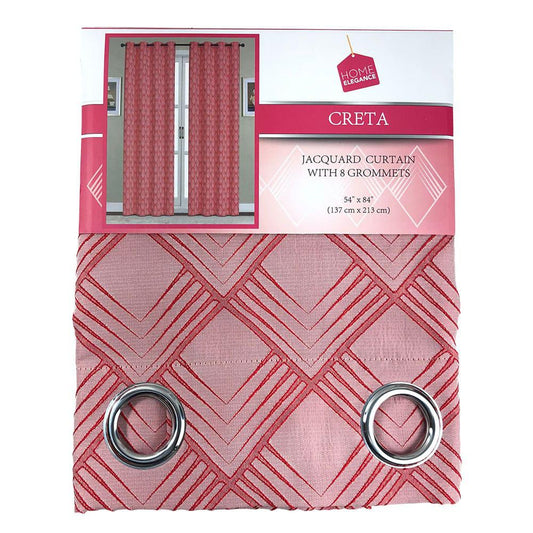 Cortina Home Elegance Creta Con Aros 54'' x 84'' - Rojo