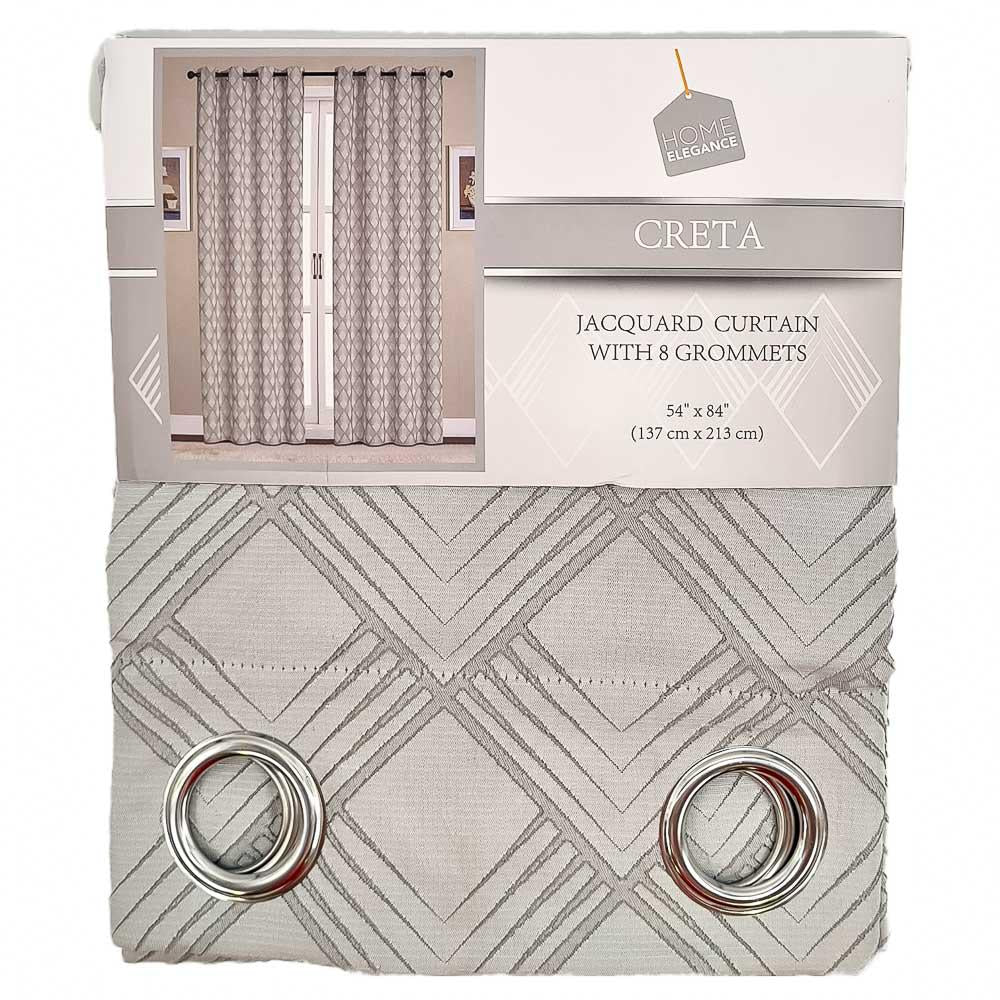 Cortina Home Elegance Creta Con Aros 54'' x 84'' - Gris Claro