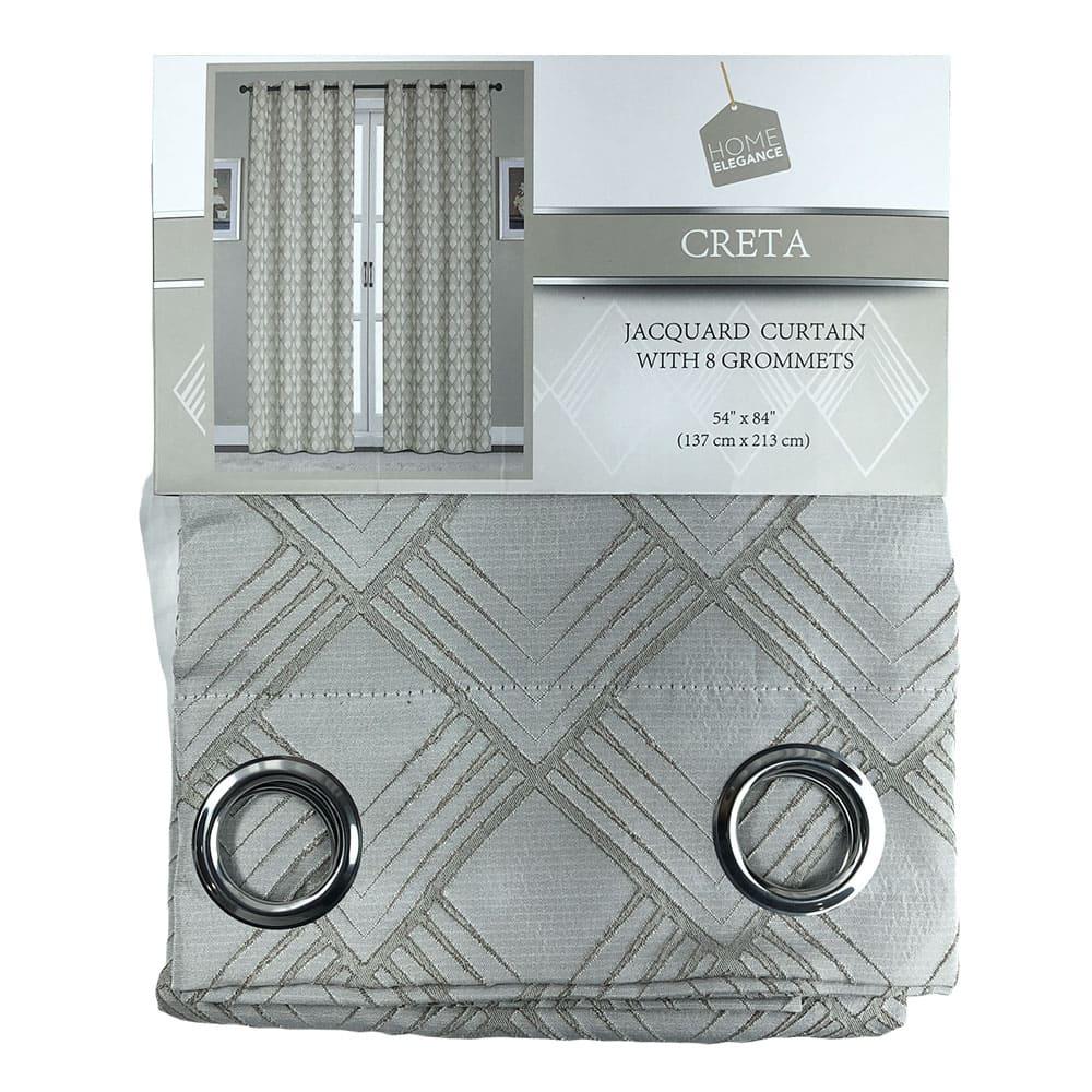 Cortina Home Elegance Creta Con Aros 54'' x 84'' - Beige Oscuro