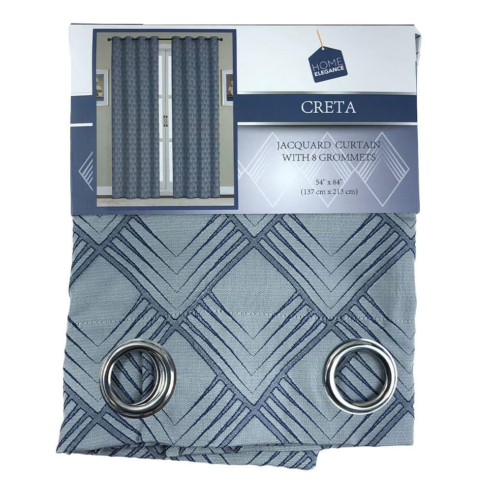 Cortina Home Elegance Creta Con Aros 54'' x 84'' - Azul Marino