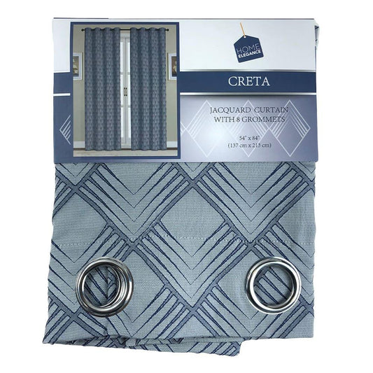 Cortina Home Elegance Creta Con Aros 54'' x 84'' - Azul Marino