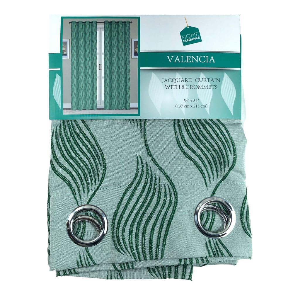 Cortina Home Elegance Valencia Con Aros 54" x 84" - Verde Oscuro