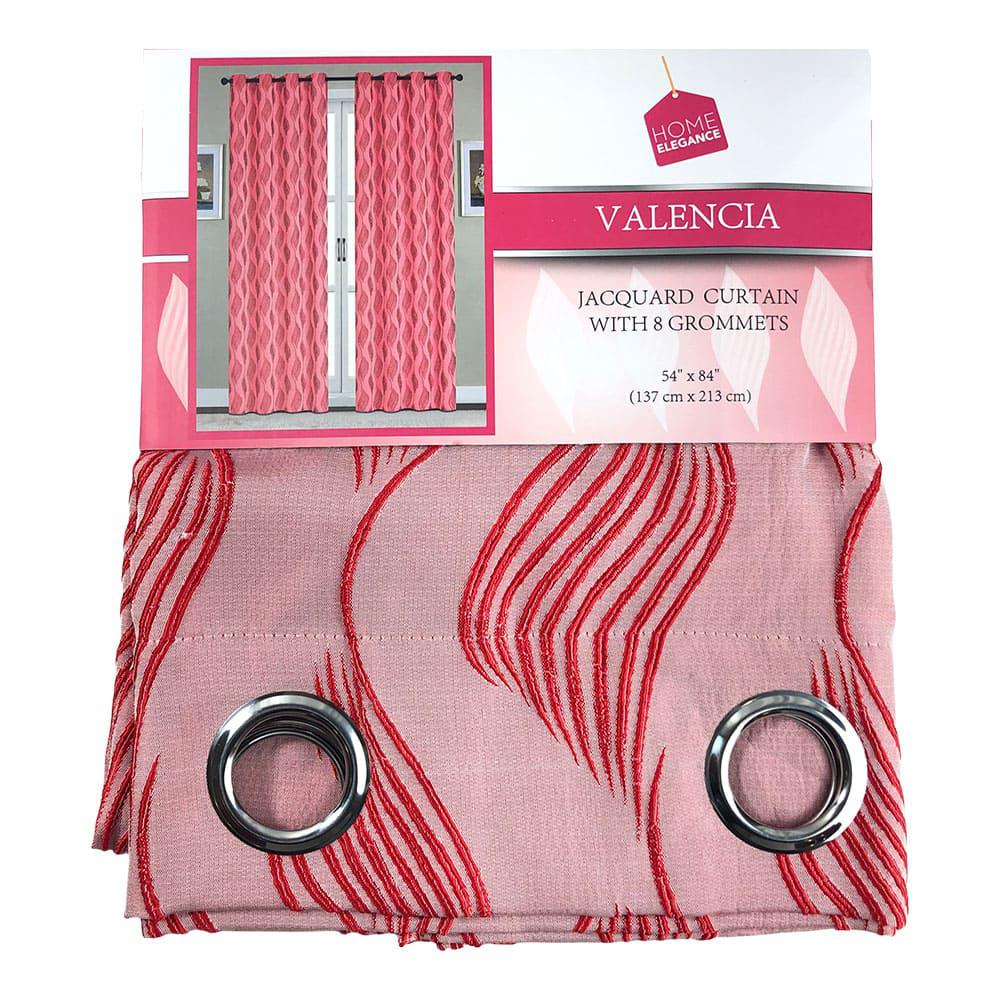 Cortina Home Elegance Valencia Con Aros 54" x 84" - Rojo