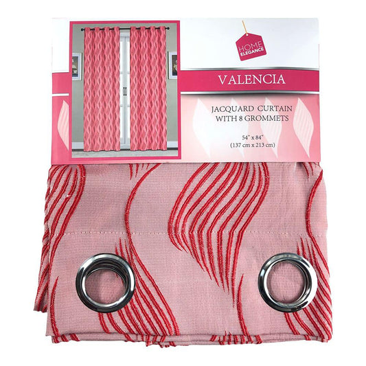 Cortina Home Elegance Valencia Con Aros 54" x 84" - Rojo