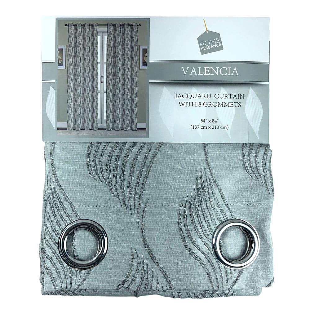Cortina Home Elegance Valencia Con Aros 54" x 84" - Gris Claro