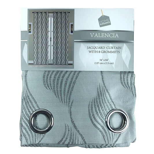 Cortina Home Elegance Valencia Con Aros 54" x 84" - Gris Claro