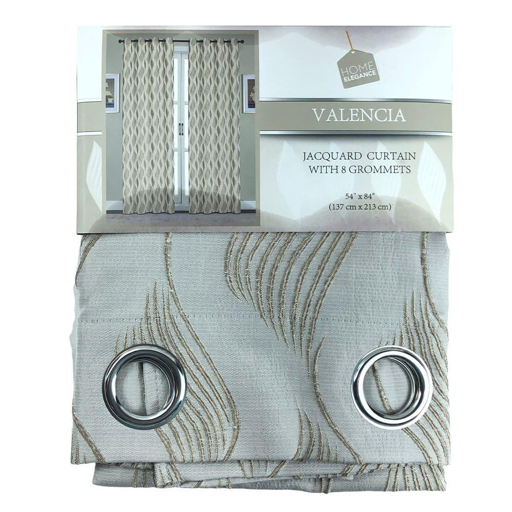 Cortina Home Elegance Valencia Con Aros 54" x 84" - Beige Oscuro