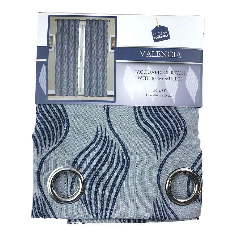 Cortina Home Elegance Valencia Con Aros 54" x 84" - Azul Marino