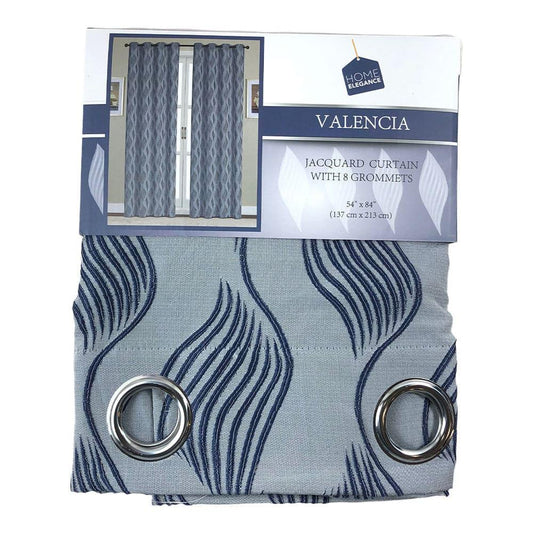Cortina Home Elegance Valencia Con Aros 54" x 84" - Azul Marino