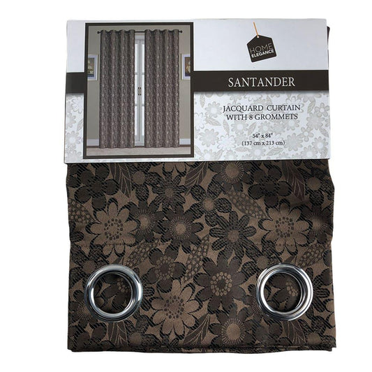Cortina Home Elegance Santander Con Aros 54" x 84" - Chocolate