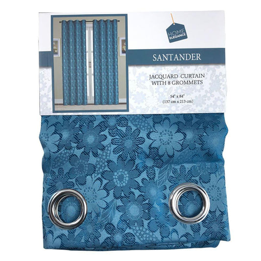 Cortina Home Elegance Santander Con Aros 54" x 84" - Turquesa Azulado