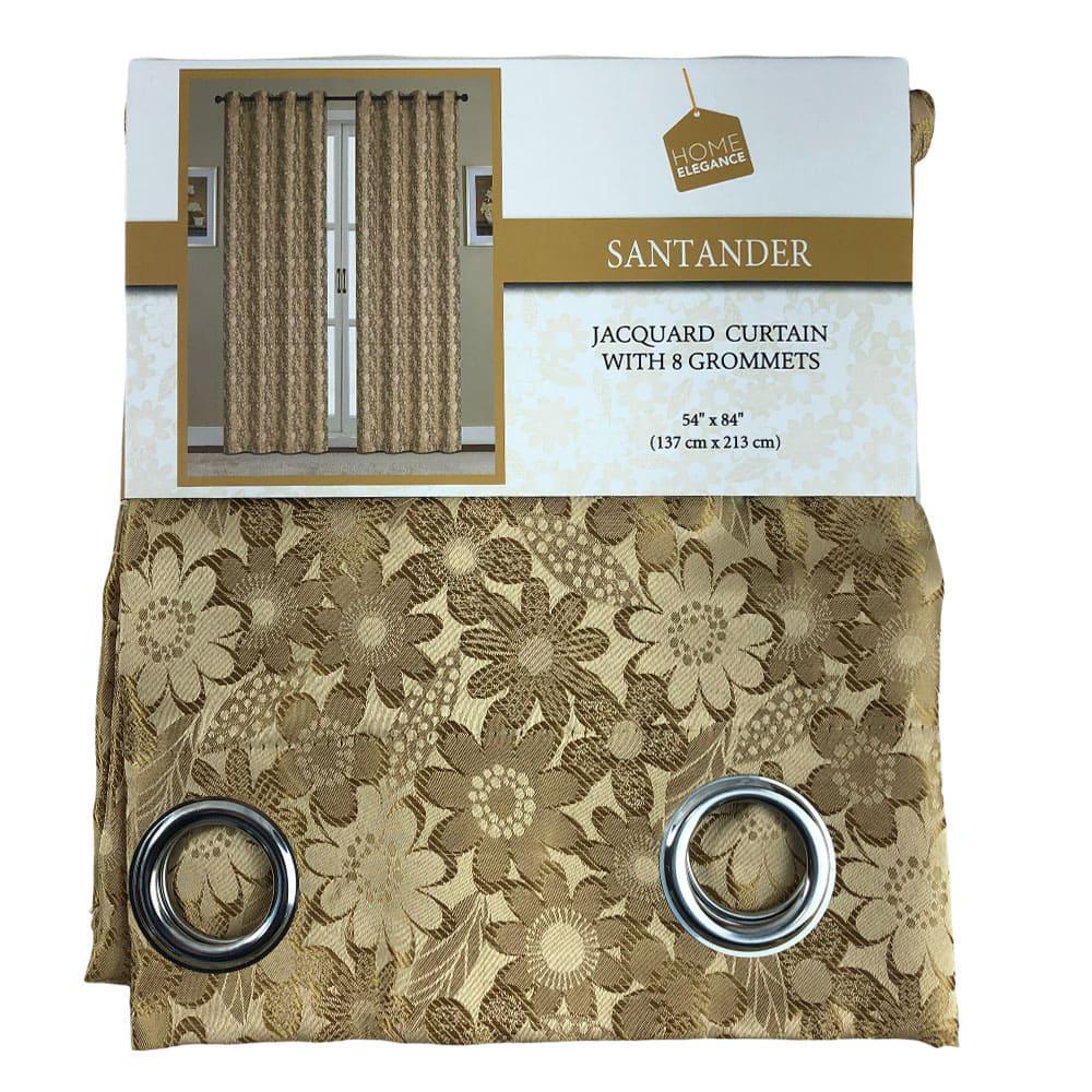 Cortina Home Elegance Santander Con Aros 54" x 84" - Dorado