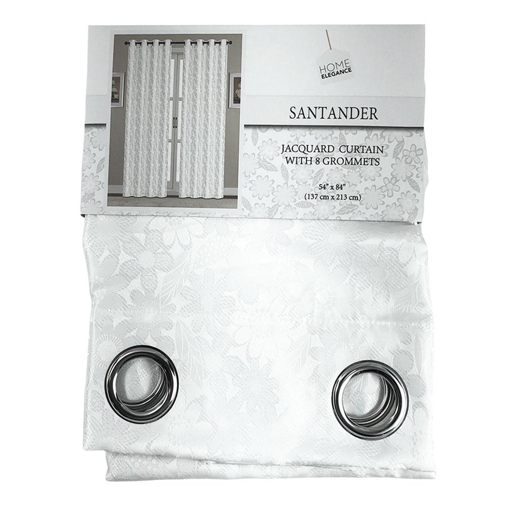 Cortina Home Elegance Santander Con Aros 54" x 84" - Blanco