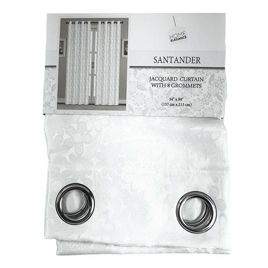 Cortina Home Elegance Santander Con Aros 54" x 84" - Blanco