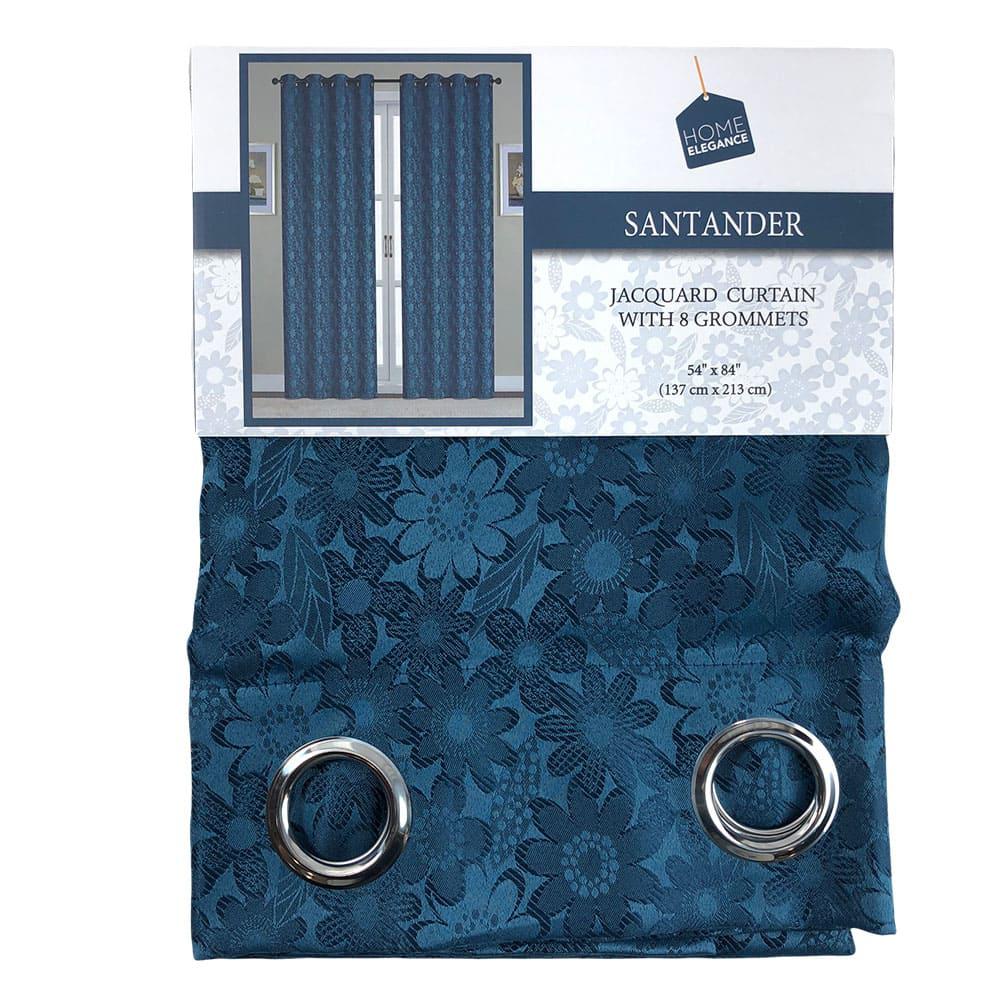 Cortina Home Elegance Santander Con Aros 54" x 84" - Azul Marino