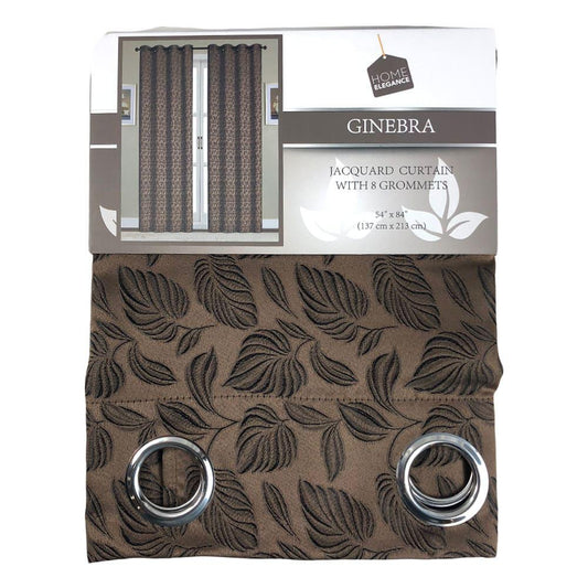 Cortina Home Elegance Ginebra Con Aros 54" x 84" - Chocolate