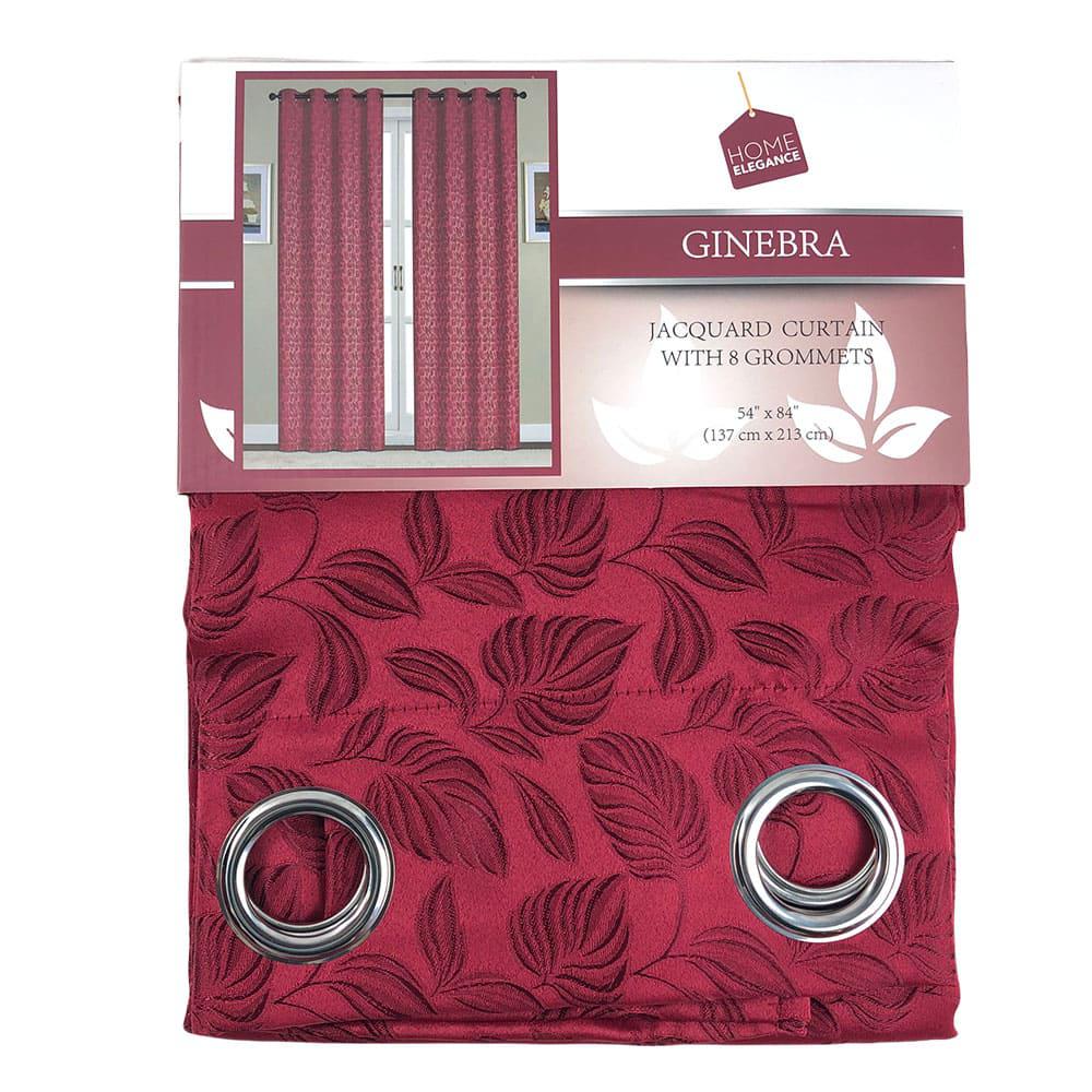 Cortina Home Elegance Ginebra Con Aros 54" x 84" - Rojo Oscuro