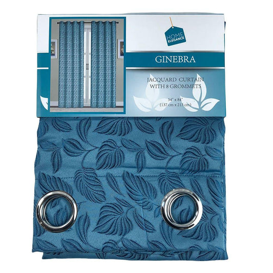 Cortina Home Elegance Ginebra Con Aros 54" x 84" - Turquesa Azulado
