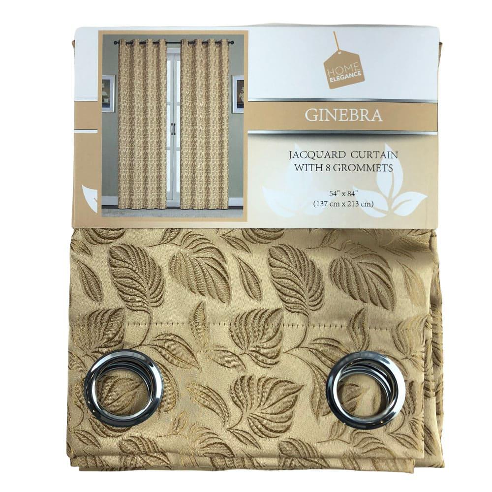 Cortina Home Elegance Ginebra Con Aros 54" x 84" - Dorado