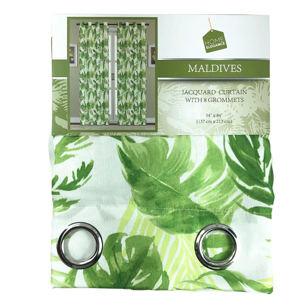 Cortina Home Elegance Maldives Con Aros 54" x 84" - Lima Oscuro