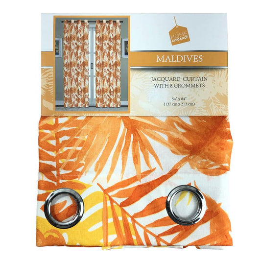 Cortina Home Elegance Maldives Con Aros 54" x 84" - Naranja