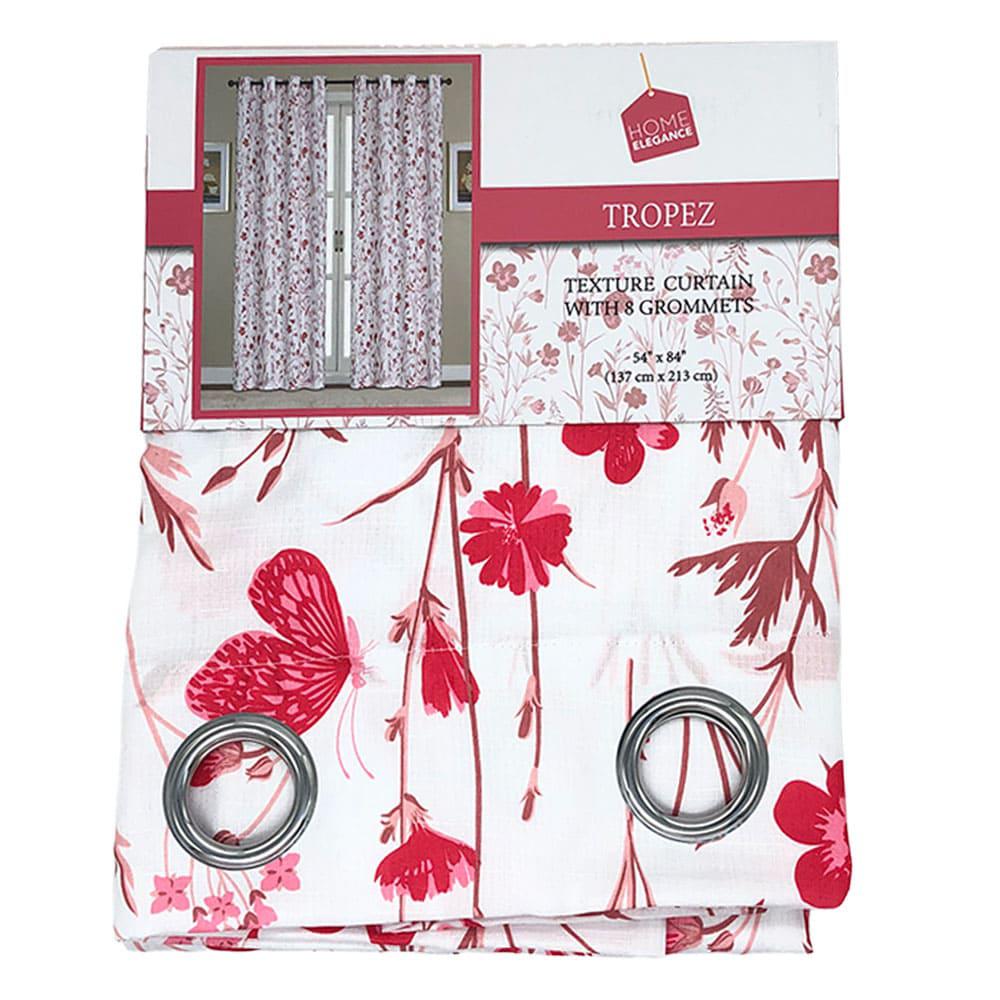 Cortina Home Elegance Tropez Con Aros de 54" x 84" - Rojo