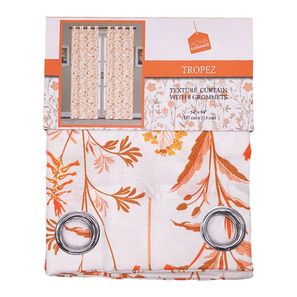 Cortina Home Elegance Tropez Con Aros de 54" x 84" - Naranja