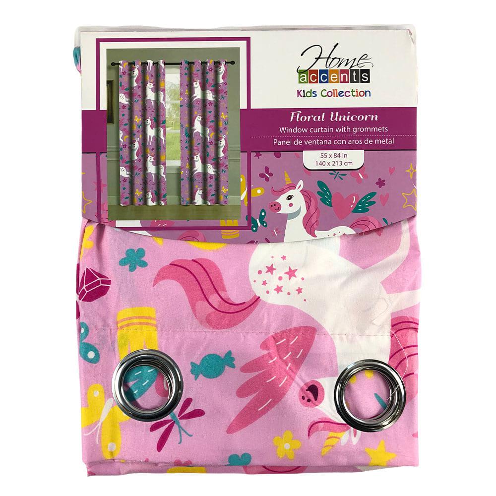 Cortina Home Accents Floral Unicorn 55" x 84" Con Aros