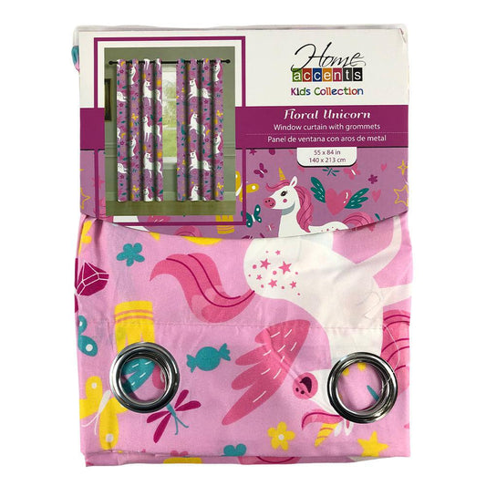 Cortina Home Accents Floral Unicorn 55" x 84" Con Aros