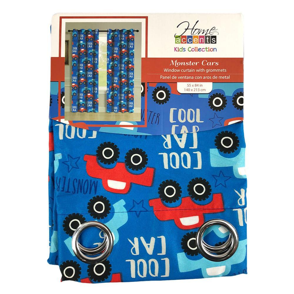 Cortina Home Accents Monster Cars 55" x 84" Con Aros