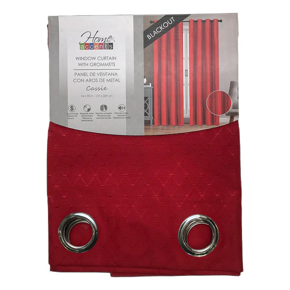 Cortina Home Accents Cassie Blackout Con Aros 54" x 90" - Rojo