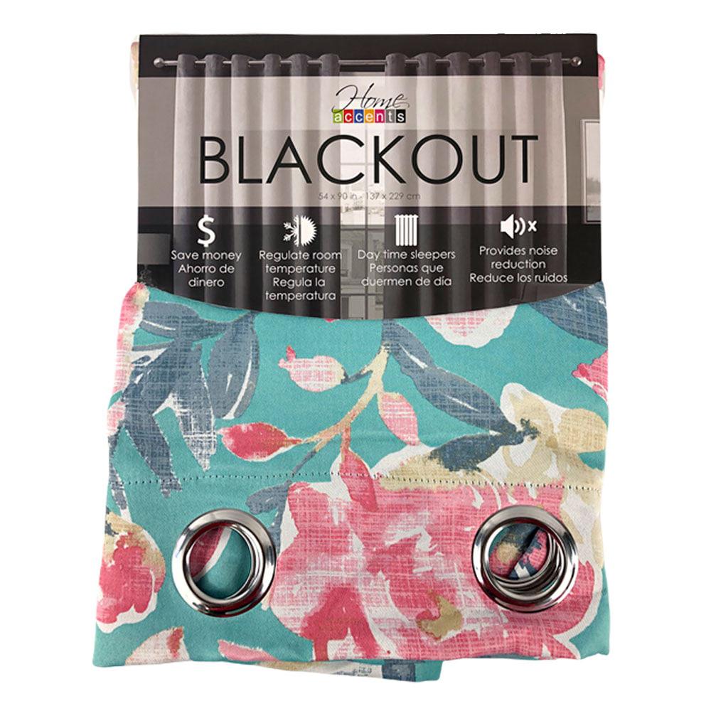 Cortina Home Accents Ruby Estampada Blackout 54" x 90" - Aguamarina