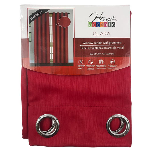 Cortina Home Accents Clara Balckout con Aros 54" x 90" - Rojo
