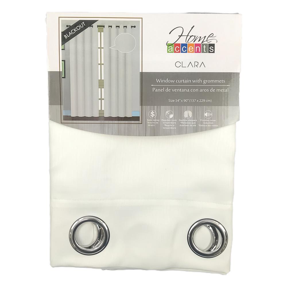 Cortina Home Accents Clara Balckout con Aros 54" x 90" - Blanco