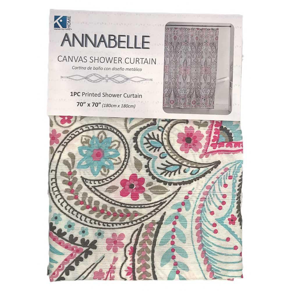 Cortina de Baño Kashi Home Annabelle Estampado 70" x 70"
