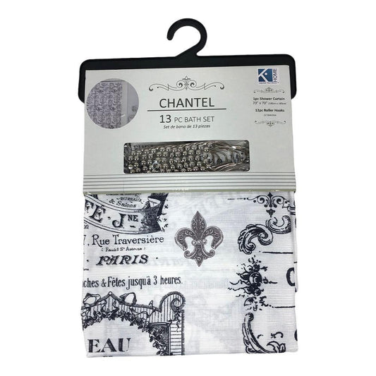 Cortina de Baño Kashi Home de Tela Con Ganchos de 70" x 70" - Surtido